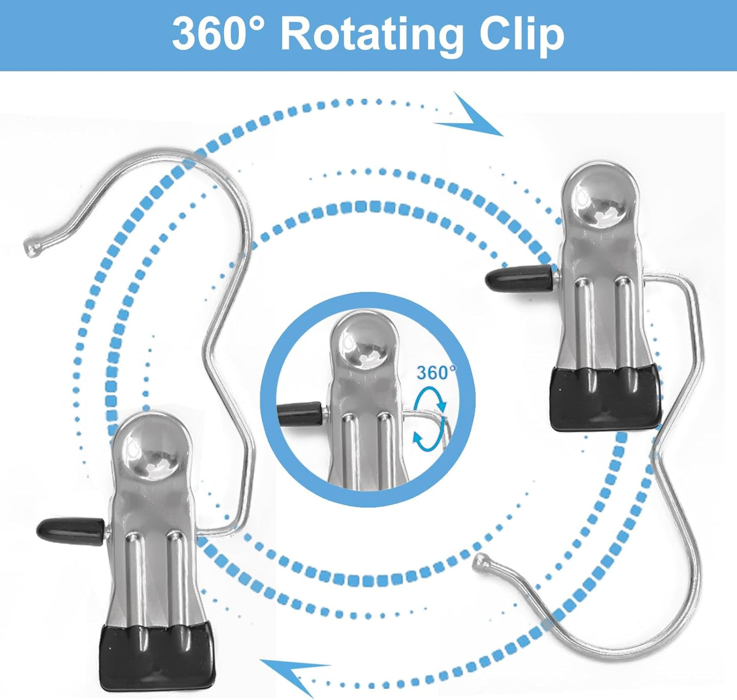 Boot Hanger Clips, Laundry Hanging Hooks Clothes Pins for Closet Organizer, Heavy Duty Hanger Clips for Pants, Socks, Towels, Hats, Boots, and Travel, Space-Saving Clothes Clips for Home Use
