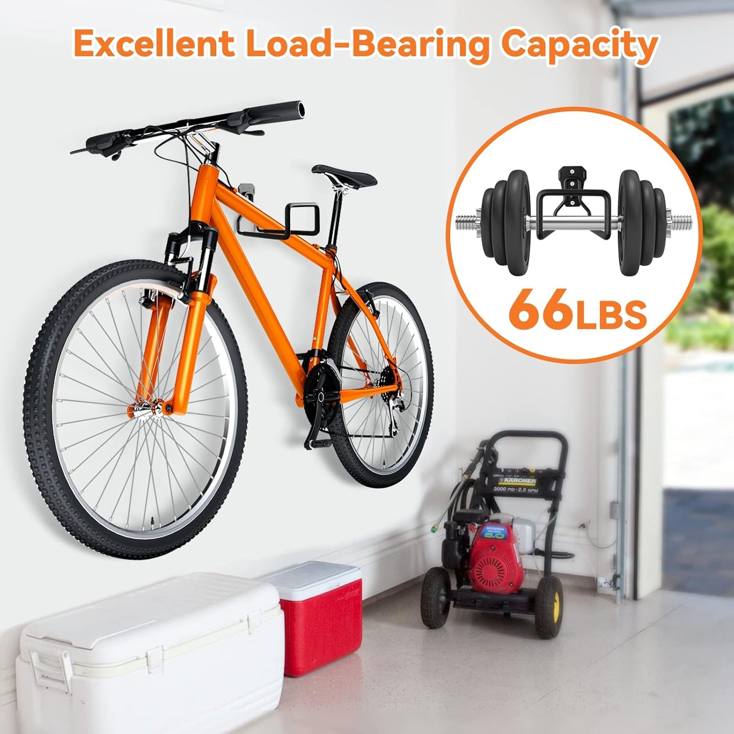 Hose Holder Stand Wall Mount, 2Pcs Heavy Duty Garden Hose Hanger Reel, Metal Water Pipe Tube Hooks Rack for Outside Yard, Garage, Storage Organizer - Black