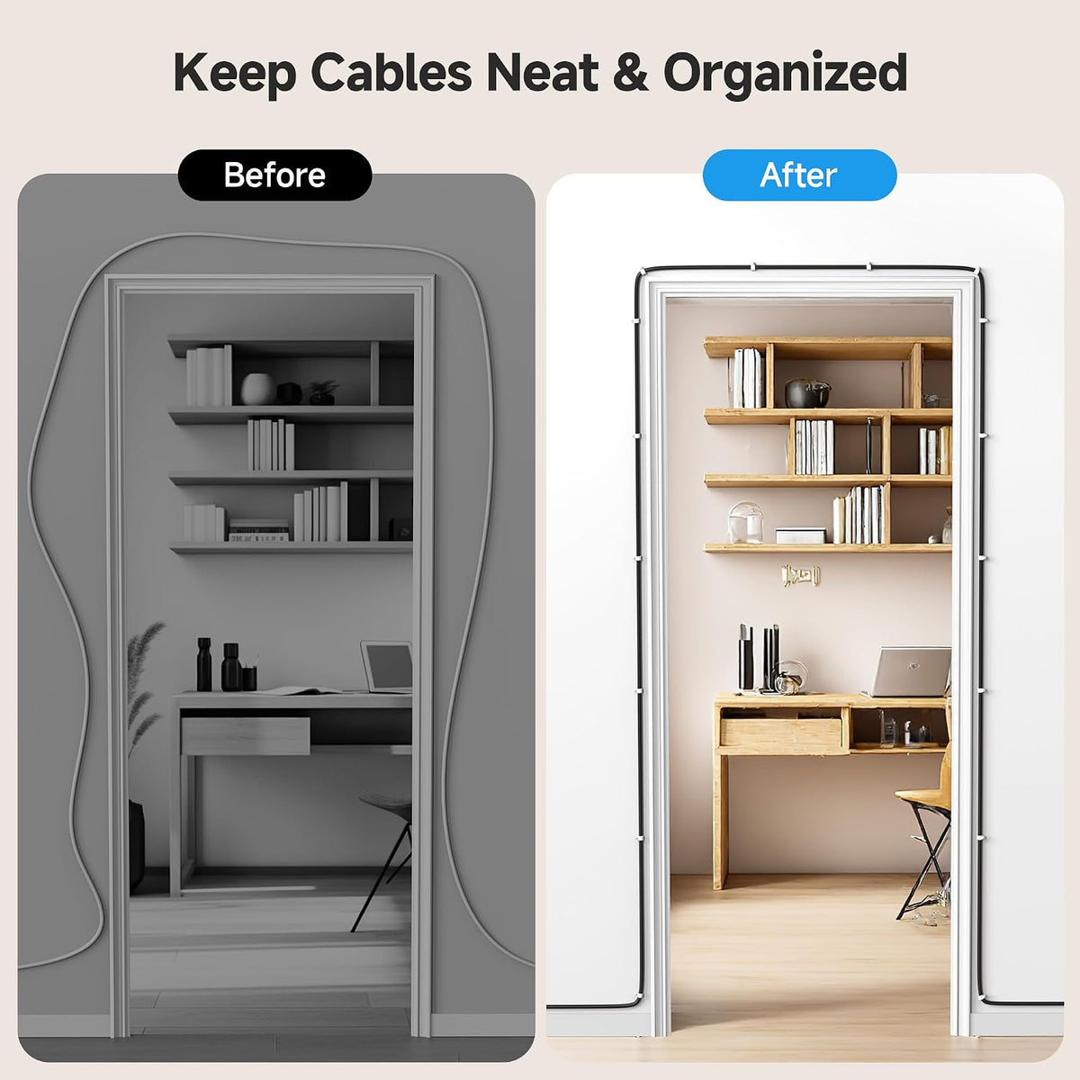 Cable Matters 200-Pack Nail-in Cable Clips, Cord Organizer, 7mm / 0.27 in. | Ethernet Cable Wall Clip, Wire Wall Clips, White
