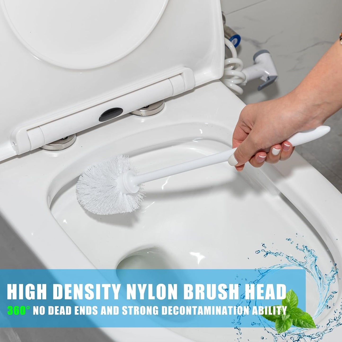 Tioncy 15 Pcs 14.2 Inch Toilet Brush Commercial Heavy Duty Toilet Bowl Cleaning Scrub Long Scrubber for Bathroom Cleaning Supplies