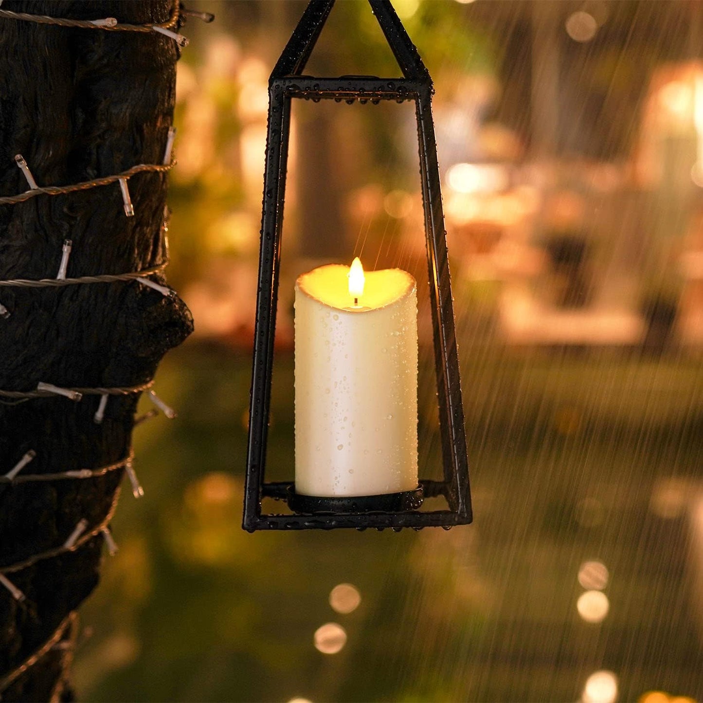 Homemory Dripping Wax Flameless Candles, Battery Operated Candles with Remote Control and Timers, LED Pillar Candles, Electric Fake Candles, 3" x 6", Set of 2