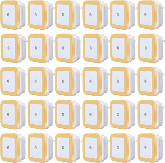 Tuanse 48 Pack LED Night Lights Plug into Wall Smart Sensor Sensor Automatic Night Lamp Nightlights Accessories for Bedroom Bathroom Toilet Stairs Kitchen Hallway(White)