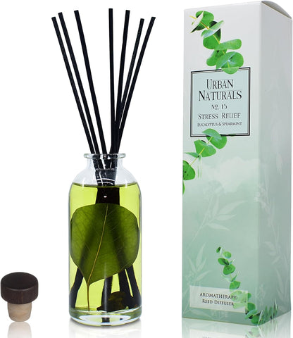 Urban Naturals Smoked Vanilla Reed Diffuser Set with Vanilla Bean, Sandalwood & Leather | Made in the USA - Colors B