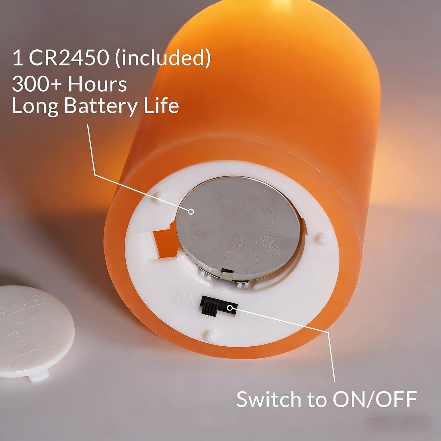 Ivory Flameless Votive Candles with Remote Batteries, Small 2x3 inch LED Wax Pillar Candles Flickering Set of 6