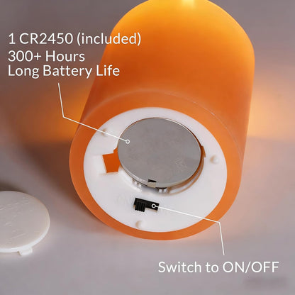 Ivory Flameless Votive Candles with Remote Batteries, Small 2x3 inch LED Wax Pillar Candles Flickering Set of 6