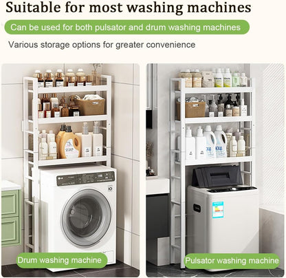 Toilet/Washing Machine Storage Rack,Over Washer And Dryer Shelves,Storage Rack Over Washing Machine Storage Unit,Laundry Room Storage And Organizer Standing Shelf,For Laundry Room Bathroom(White,59.8i