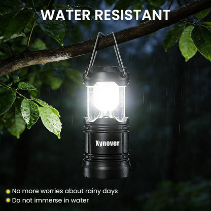 4-Pack Solar Camping Lanterns,Rechargeable LED with USB/Solar/AA Battery,Magnetic Base,Hanging Hook,Collapsible, Waterproof for Emergency, Hiking,Hurricane,Campsites,Lanterns for Power Outages