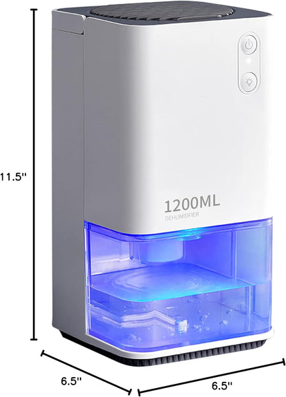UBBO 95oz Dehumidifiers for Home, 1000 Sq.Ft Dehumidifier with Drain Hose - Auto Shut Off, Timer, Sleep Mode & Drain Hose - 7 Color Light for Bedroom, Bathroom, RV - Black Gold