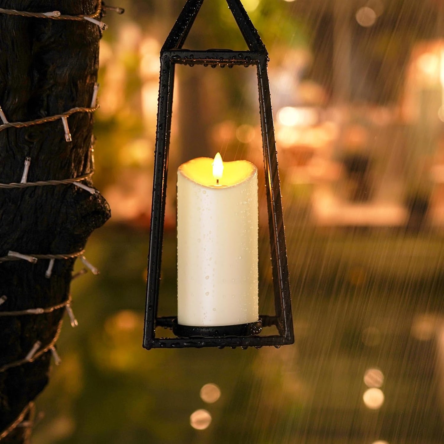 Homemory Dripping Wax Flameless Candles, Battery Operated Candles with Remote Control and Timers, LED Pillar Candles, Electric Fake Candles, 3" x 6", Set of 2