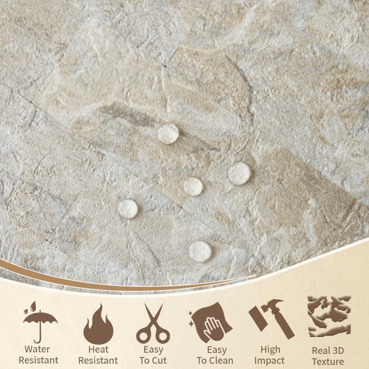 DICOFUN 10-Sheet Polished White Thick PVC Peel and Stick Backsplash, Ceramic Look Subway Tile White Kitchen Backsplash Peel and Stick Wall Tiles