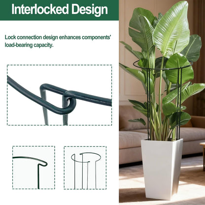 24in Tall Heavy-Duty Plant Support Stakes, 6 Pack Adjustable Peony Cages & Supports for Outdoor Plants, Large Garden Plant Stakes for Peony, Tomato