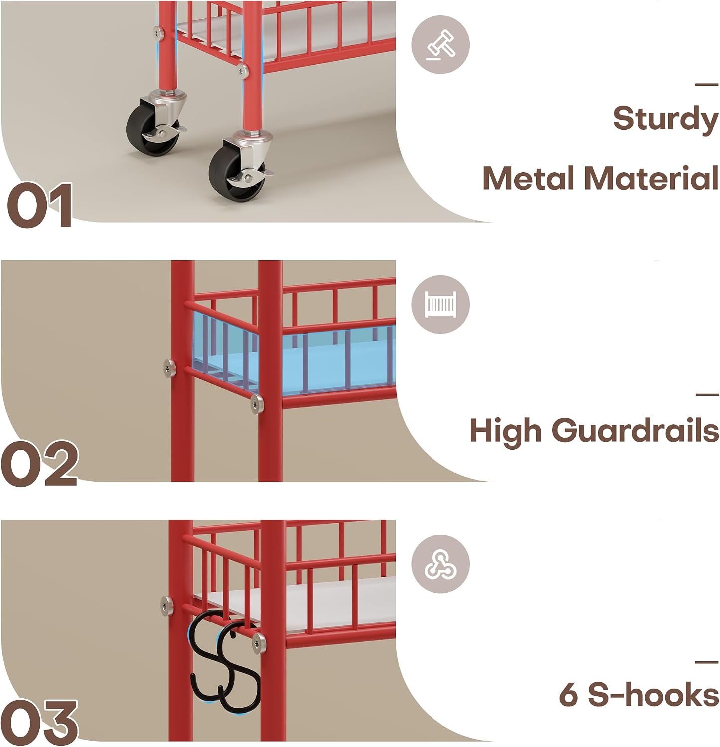 Slim Rolling Storage Cart with Wheels, Metal 6 Tier Spice Rack Mobile Shelving Unit Organizer Kitchen Utility Cart for Office Bathroom Kitchen Laundry Room Narrow Places (6inches)