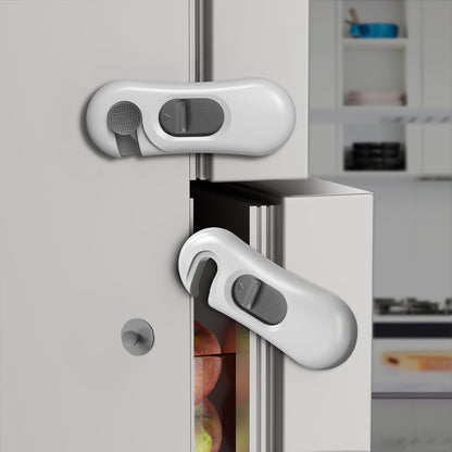 5 Pack Child Proof Refrigerator Lock, Baby Proofing Cabinet Locks, Oven Lock Child Safety – No-Drill Adhesive Safety Fridge Lock for Fridge, Oven, Dishwasher & Windows(Grey)