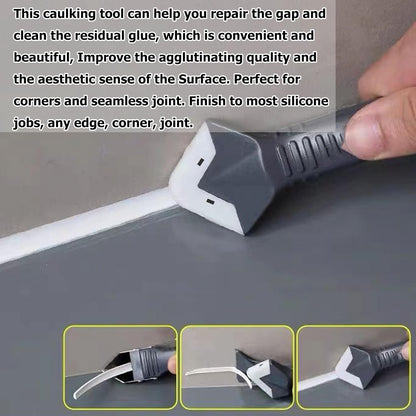 Caulk Gun Kit for 10oz Caulk Tubes – Silicone Caulking Gun, Caulk Remover, Sealant Finishing Tool & Grout Scraper – 10:1 Thrust Ratio for Precision Home and Outdoor Repairs