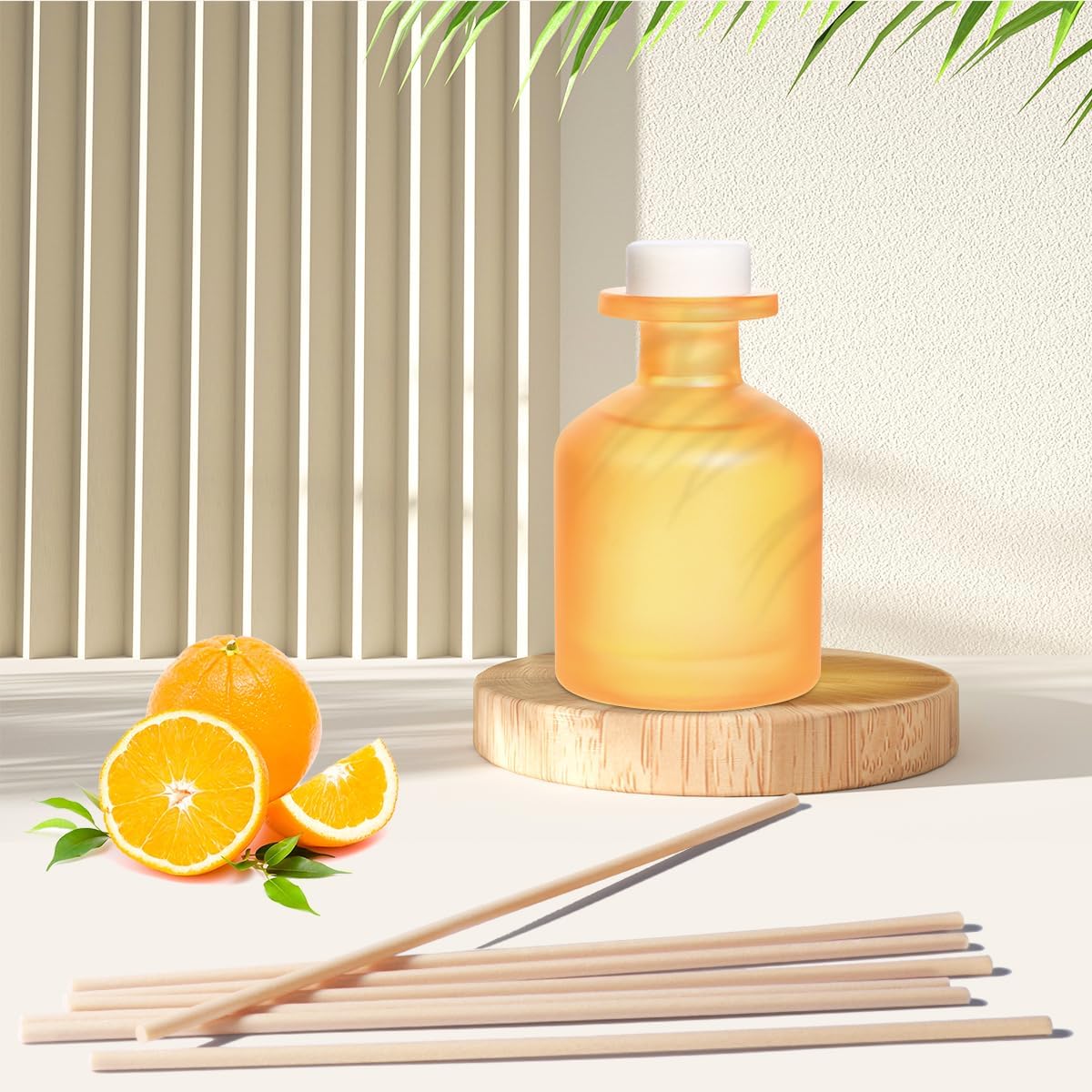 Reed Diffuser for Home, Clean Linen Scent 3.38oz (100ml)*1 Pack Essential Oil Reed Diffuser Set with 8 Sticks, Long Lasting Air Freshener for Bathroom Bedroom Living Room, Home Decor & Gifts