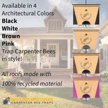 Best Bee Brothers Turbo Trap 2.0, Professional-Grade Carpenter Bee Trap for Outside with Bee Vault, Large Viewport & Spring-Loaded Door, 4.1” W x 4.8” H x 5.9” D
