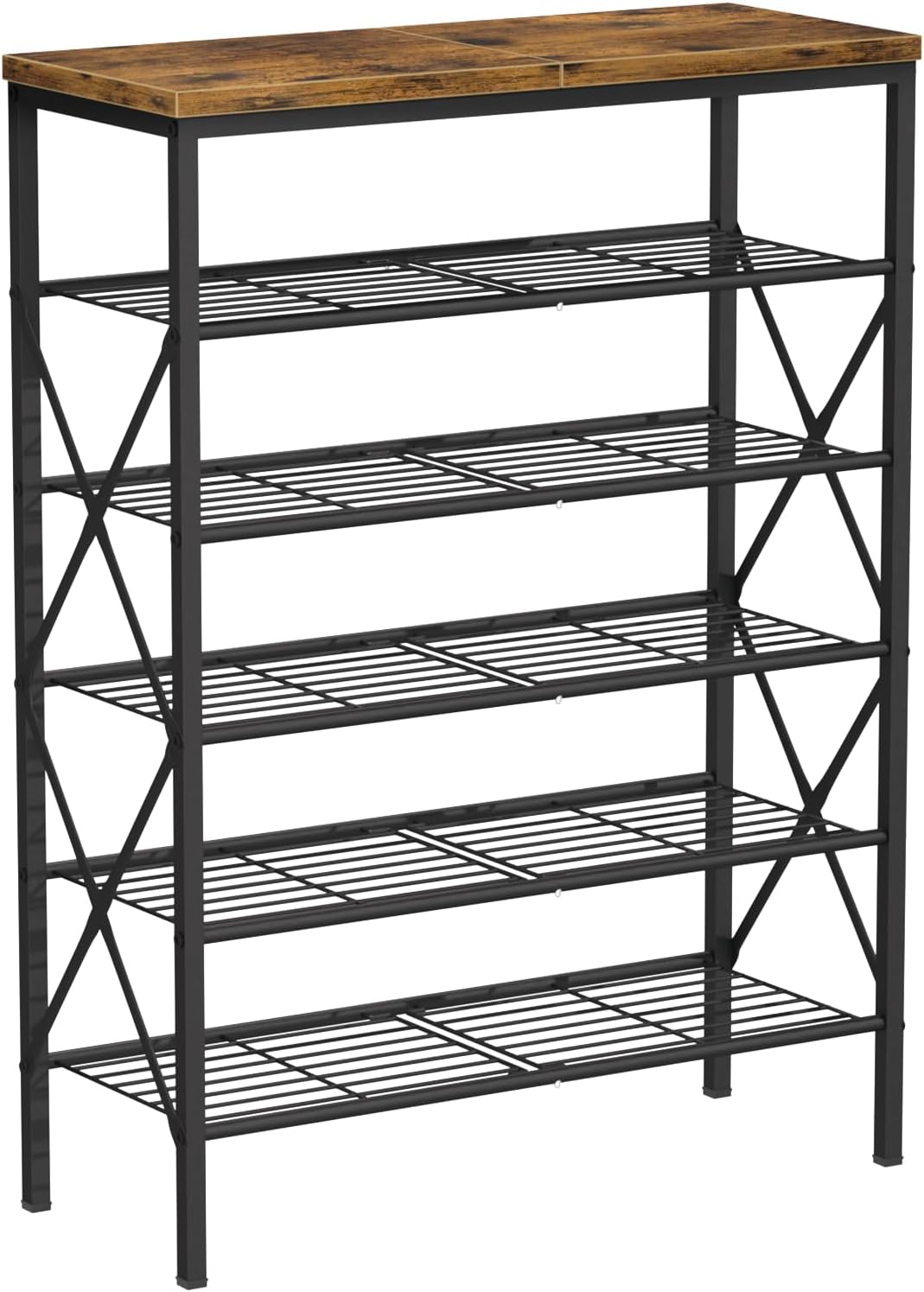 8 Tiers Tall Shoe Rack Organizer, Large Capacity Shoe Rack Holds 32 Pairs of Shoes, Durable and Stable, Adjustable Metal Shelf Stackable Shoe Shelf for Entryway, Hallway, Living Room, Closet