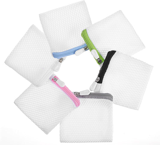 6 Pcs Small Mesh Laundry Bag Lingerie Bags for Washing Delicates for Delicates Washing Machine Underwear Washings Bag Small Foldable Wash Bags for Home Travel White 3.9 x 4.3 Inch