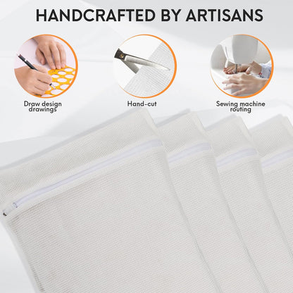 4-Piece Pink Medium Durable Organic Cotton Mesh Laundry Bags with Sturdy Zippers and Breathable Mesh are Delicate Laundry Bags for Underwear, Clothes, Pants and Socks