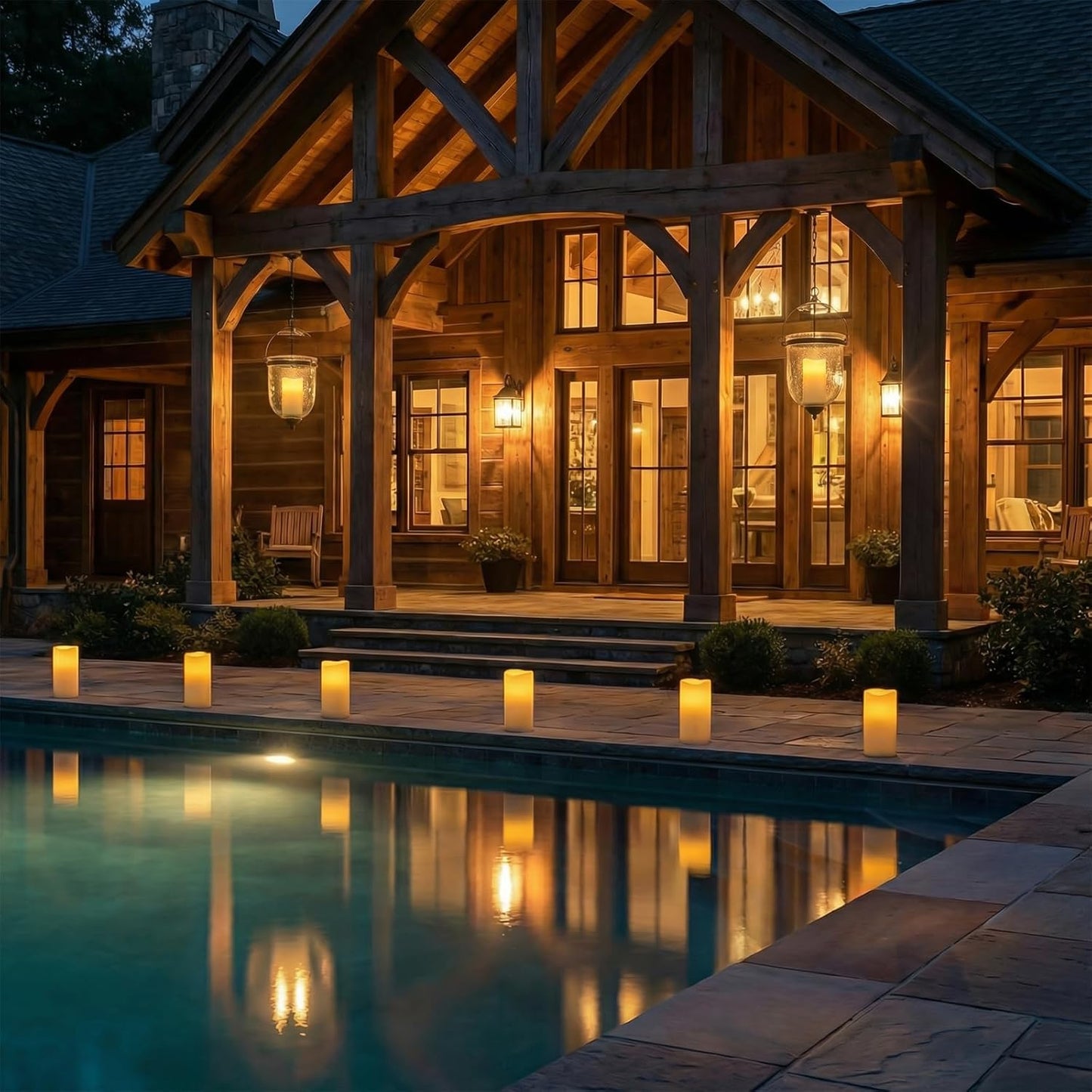 Homemory 3 Pack Flameless Candles, Outdoor Waterproof, Battery Operated LED Pillar Candles with Remote Control and Timer, Plastic, Long Lasting，4”5”6”