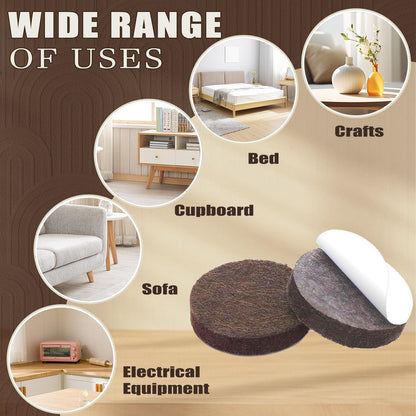 Yelanon Felt Furniture Pads -182 Pcs Premium Felt Pads for Chair Legs Furniture, Floor Protectors for Hardwood Floors, Black