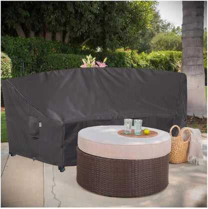 Patio Deck Box Cover, 63x30 Inch Fire Pit Covers with Straps and Handles, Waterproof Heavy Duty Outdoor Furniture Winter Cover for Keter, Suncast, Lifetime Container