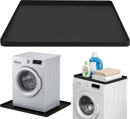 Washing Machine Drain Pan– Duty Waterproof Washing Machine Tray with Raised Edge, Washer Tray for Floor Protection, Topper Protector Mat for Washers & Dryers (Black, 27''x27''-1pcs)