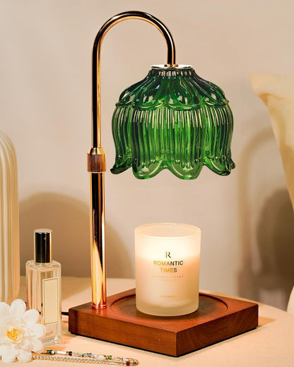 Funistree Flower Candle Warmer Lamp with Timer & Dimmer, Adjustable Height Candle Warmer, Christmas Birthday Gifts for Women Mom, House Warming New Home Decor, Wax Warmer with 2 Bulbs for Jar Candles