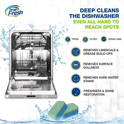 Washing Machine & Dishwasher Cleaner Tablets - 48-Pack Bundle Compatible with Front Loader Top Loader & He Machines and all Dishwashers Removes Buildup Lime Scales and residues - Septic Safe