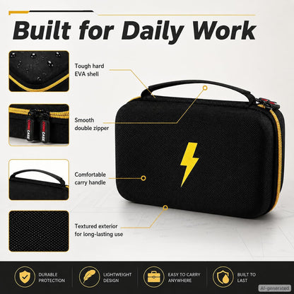 Comecase Hard Carrying Case for Fluke 87-V/ 88V/ 15B+/ 17B+ and More Digital Multimeter, Protective Travel Storage Bag - Black
