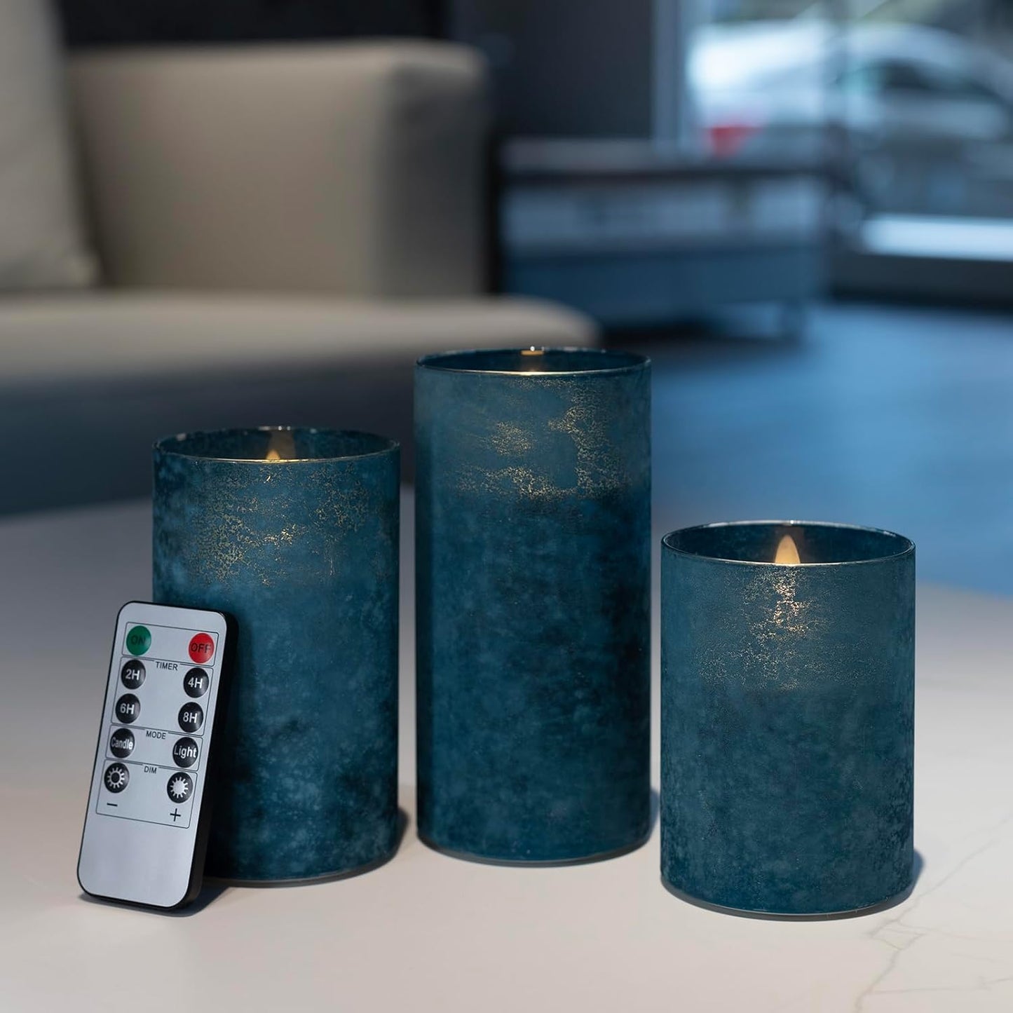 ANGELLOONG Flickering Flameless Candles, Realistic Battery Operated Candles with Remote and Timer, Set of 3 LED Candles for Room Fall Home Wedding Decor Centerpieces Table Party Valentines Decorations