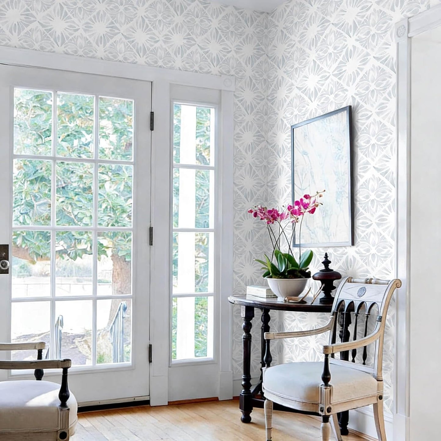 Boho Wallpaper Neutral Peel and Stick Wallpaper 78.7"x17.3" Geometric Wall Paper Beige and White Contact Paper Textured Removable Vinyl Waterproof for Bedroom Farmhouse Kitchen Bathroom