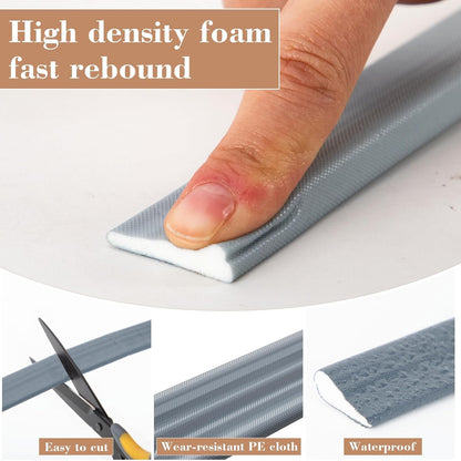 16.4 Ft Weather Stripping Door Seal Strip,Self-Adhesive Foam Weather Strip for Window Door Insulation,Soundproofing Weatherstripping for Windows Gap Filler,Wedge Window Sealer Tape for Winter,Black