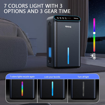 Dehumidifier for Home (98 OZ, 1000 sq ft), Small Quiet Dehumidifiers with Drain Hose, Auto Shut-Off, Sleep Mode, 3 Timer Modes, for Bedroom, Bathroom, Basement (CT6-Deep Black)
