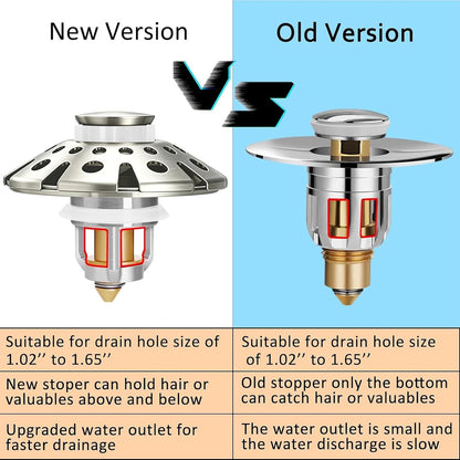 AzWzz Bathroom Sink Stopper,Sink Hair Catcher,Bathroom Sink Drain Strainer Pop Up Drain Cover Plug,Universal for 1.1 to 1.65in Sink Drain Hole