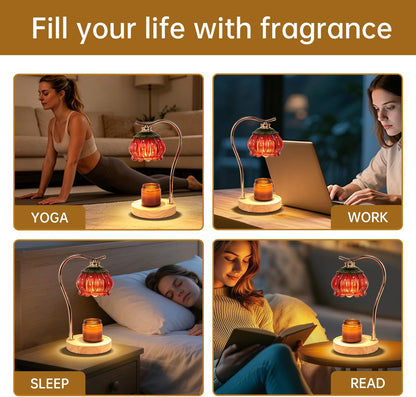 Fragrance Candle Warmer Lamp with 2 Bulbs Electric Candle Warmer with Timer & Dimmer for Home Decor