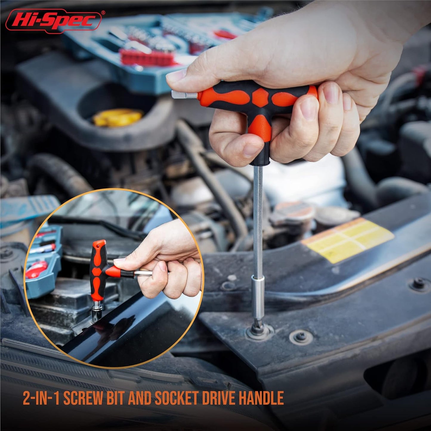 Hi-Spec 73pc Home and Garage Tool Kit Set. Essential Household and Auto Repair Tools. Includes Pliers, Sockets, Wrenches and a Hex Key Set in a Toolbox Carry Case