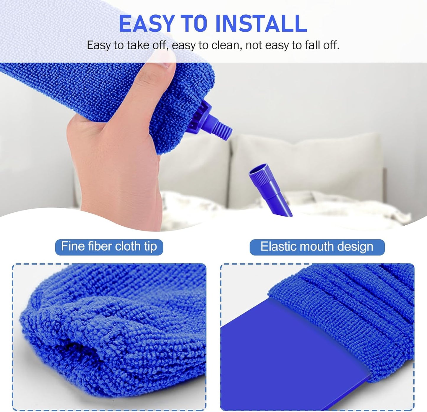SetSail Extra-Long Dusters with Extension Pole 100-inch for Cleaning, Bendable Microfiber Head Washable Ceiling Fan Duster for High Ceilings, Furniture
