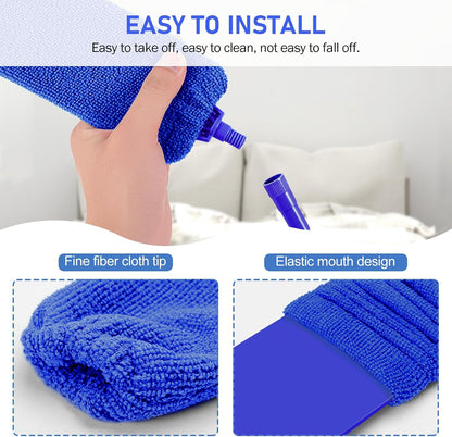 SetSail Extra-Long Dusters with Extension Pole 100-inch for Cleaning, Bendable Microfiber Head Washable Ceiling Fan Duster for High Ceilings, Furniture
