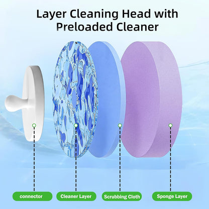 Disposable Toilet Brush and Holder Set with 28 Refills, Wall Mounted Toilet Bowl Cleaner Wand Cleaning System Bathroom Cleaning Supplies (Toilet Brush + 28 Refills)