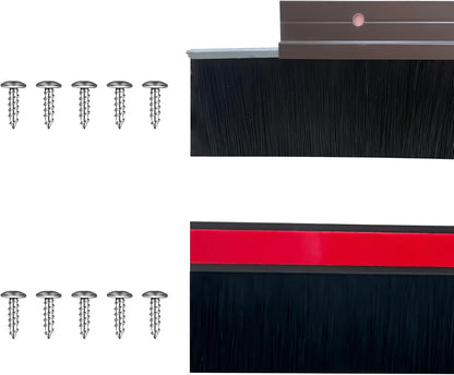 39 inch Door Sweep for Exterior Doors with 2 inch PP Soft Brush, Aluminum Dustproof Bottom of Door Weatherstrip (3)