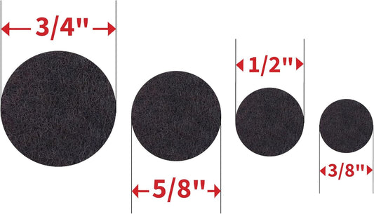 Shepherd Hardware 9425 Self-Adhesive Felt Surface Protection Pads, Assorted Sizes, 46-Count, Brown