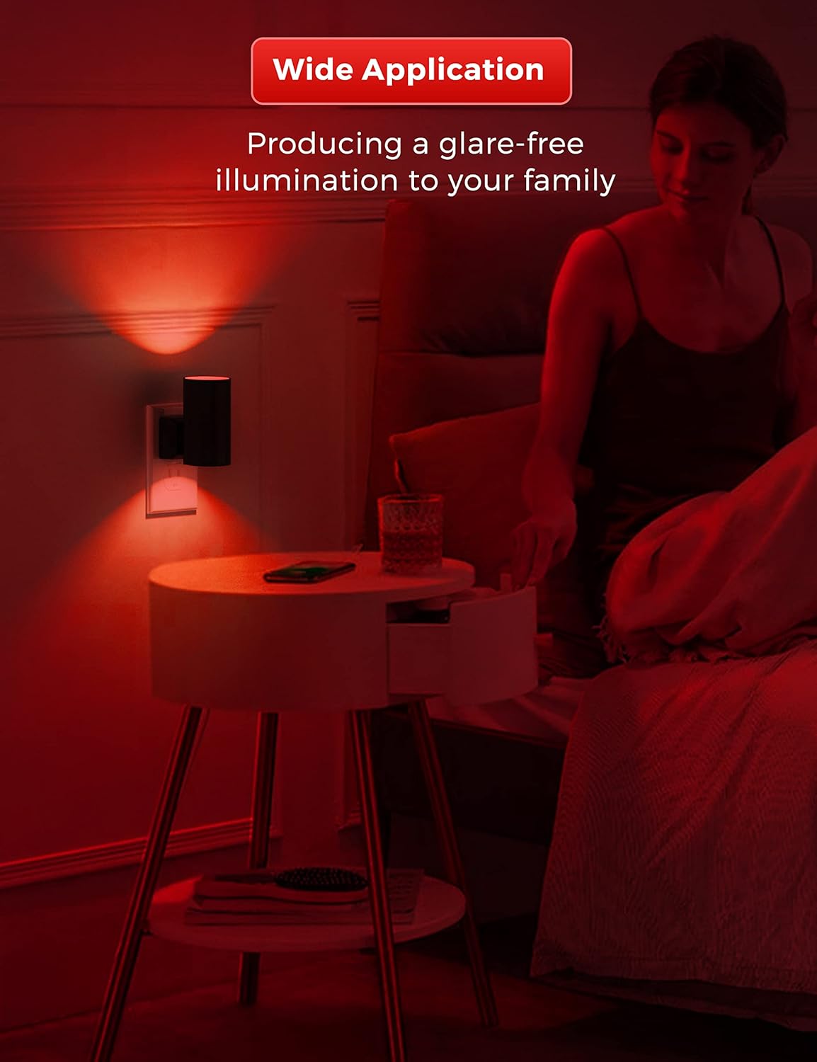 L LOHAS LED Night Light Plug in, Modern Night Lights Plug into Wall, Dusk to Dawn Sensor, Soft White 3000K, 0-100LM Adjustable Brightness, Dimmable Night Lights for Hallway Bedroom Stairway, 2 Pack
