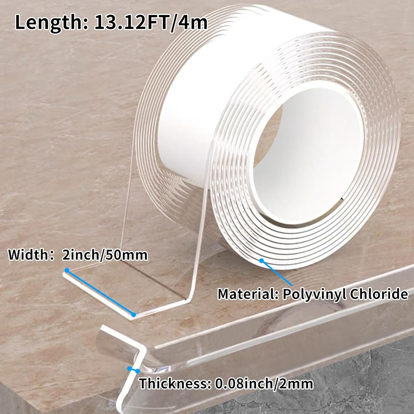 Edge Corner Protector Baby Proofing,Soft Clear Furniture Table Corner Guard & Edge Safety Cabinet Door Bumper,Crib Bumpers,Wall Protector,6.6ft(Width 0.8 in，Thickness 0.08 in)