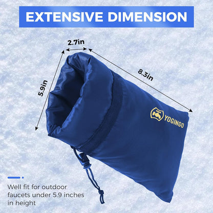 Outdoor Faucet Covers for Winter Freeze Protection, 4 Pack 5.9" x 8.3" Blue Hose Bib Covers for Winter, Water Spigot Covers Winter Insulated, Insulation Cover Socks Faucet Freeze Protector