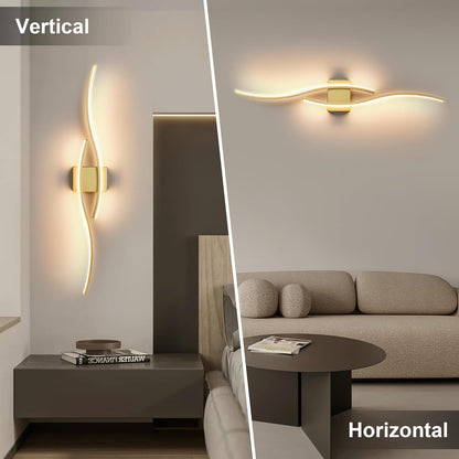 KARTOOSH Battery Operated Wall Sconces Set of Two with Remote Control, Dimmable/3 Colors/Night-Light/Timer/Memory, Gold Modern Wireless LED Sconce for Living Room, Hallway, Bedroom, 27.5 Inch (2 Pack)