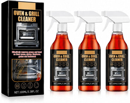 Oven & Grill Cleaner Spray, Heavy Duty Degreaser for Stove, BBQ & Kitchen Surfaces, Fast Acting Grease Remover, Non-Streak Formula for Oven, Grill Grates, Stovetop & Countertops (1pcs)