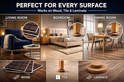 Felt Furniture Pads Corlevito 66 PCS (0.9") – Chair Leg Floor Protectors for Hardwood Floors, Strong Adhesive Anti Scratch Felt Pads for Furniture,Noise Reducing Furniture Pads (Brown)