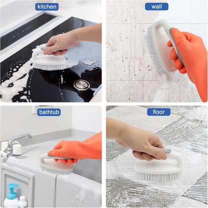 Scrub Brushes for Cleaning Bathtub Scrubber Heavy Duty Scrub Brush with Handle Stiff Bristle Cleaning Brush for Shower, Kitchen, Sink, Bathroom, Floor