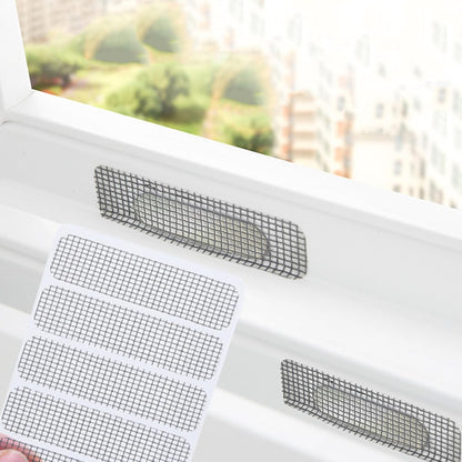 50Pcs Window Screen Patch, Waterproof Self-Adhesive Fiberglass Fine Mesh Weep Hole Covers Anti-Mosquito, Screen Repair Kit